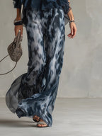 Conjunto Halter Gasa Estampada Wide Leg