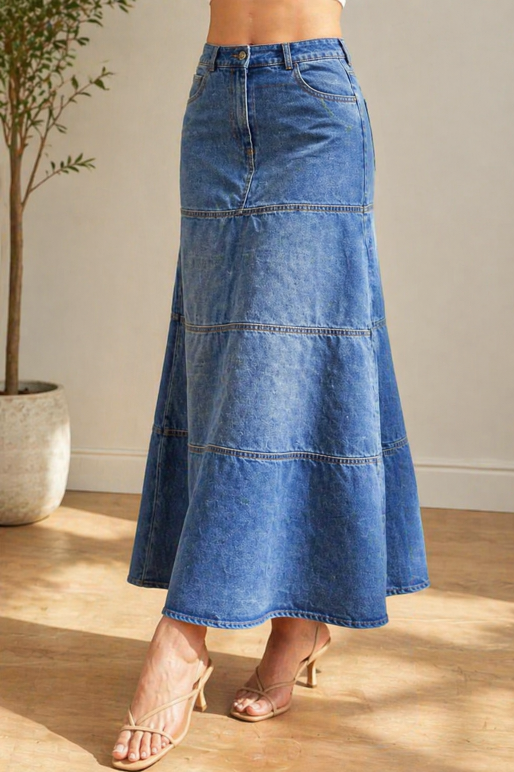 Mary | Falda Denim Longitud Media