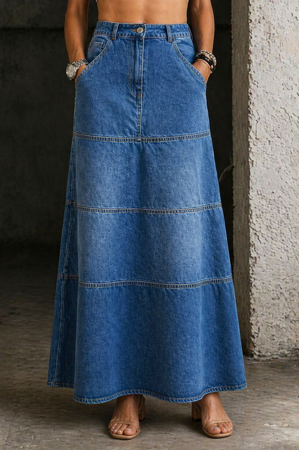 Mary | Falda Denim Longitud Media
