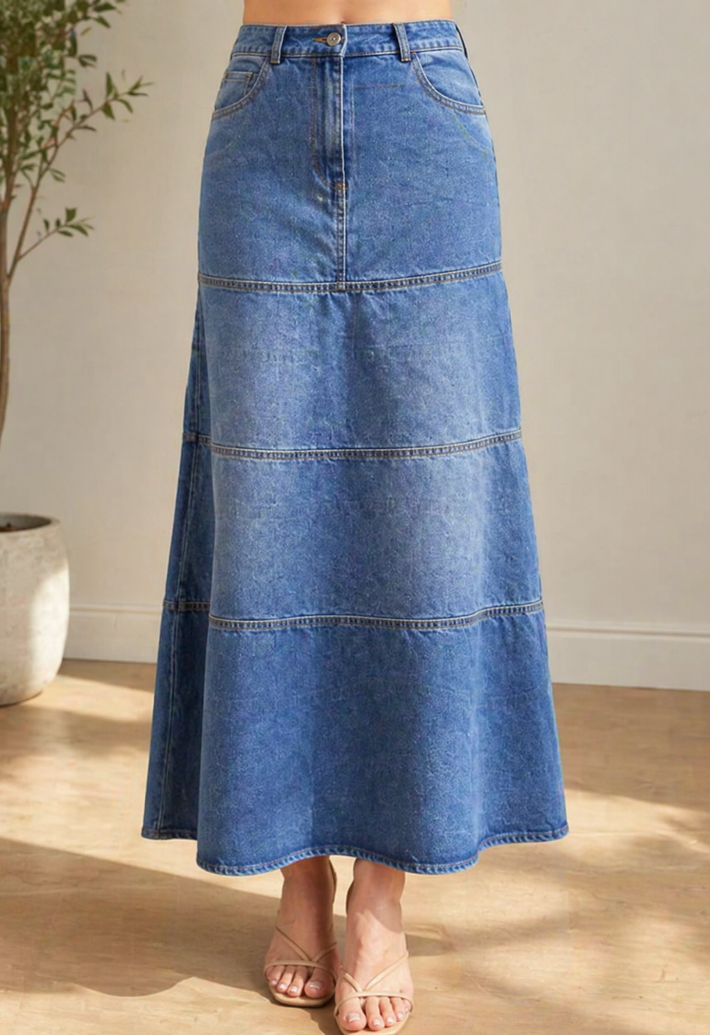 Mary | Falda Denim Longitud Media