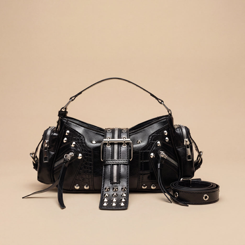 Bolso Crossbody Motero con Remaches