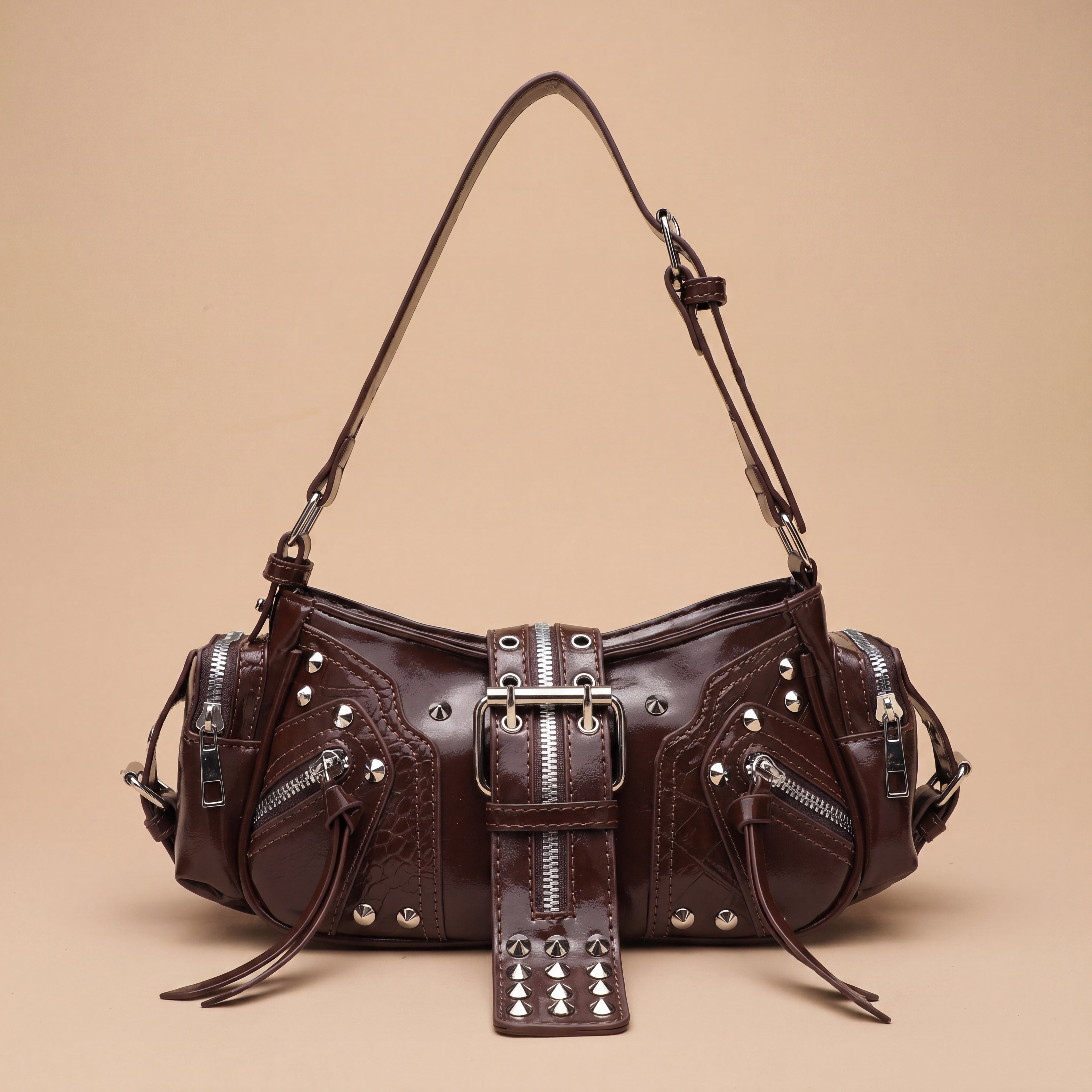 Bolso Crossbody Motero con Remaches