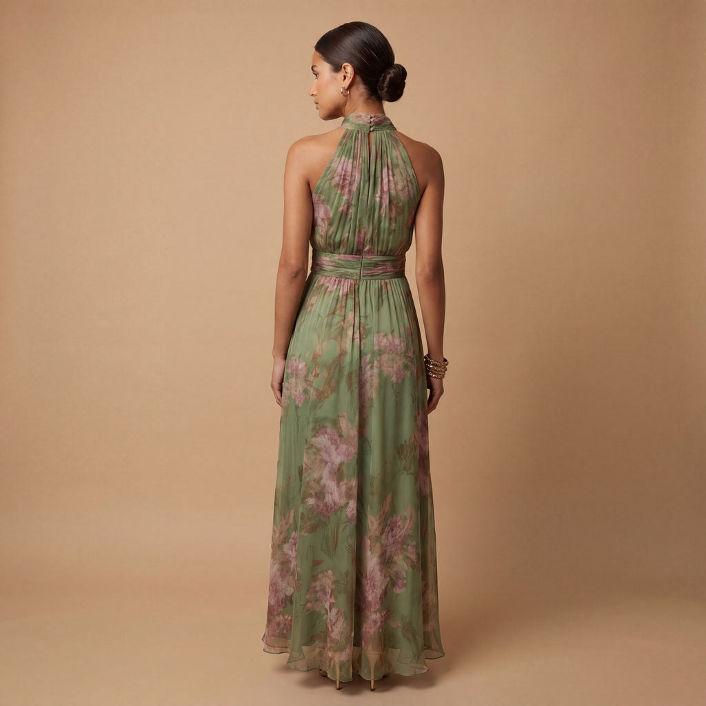 Livia | Vestido Maxi Halter Floral