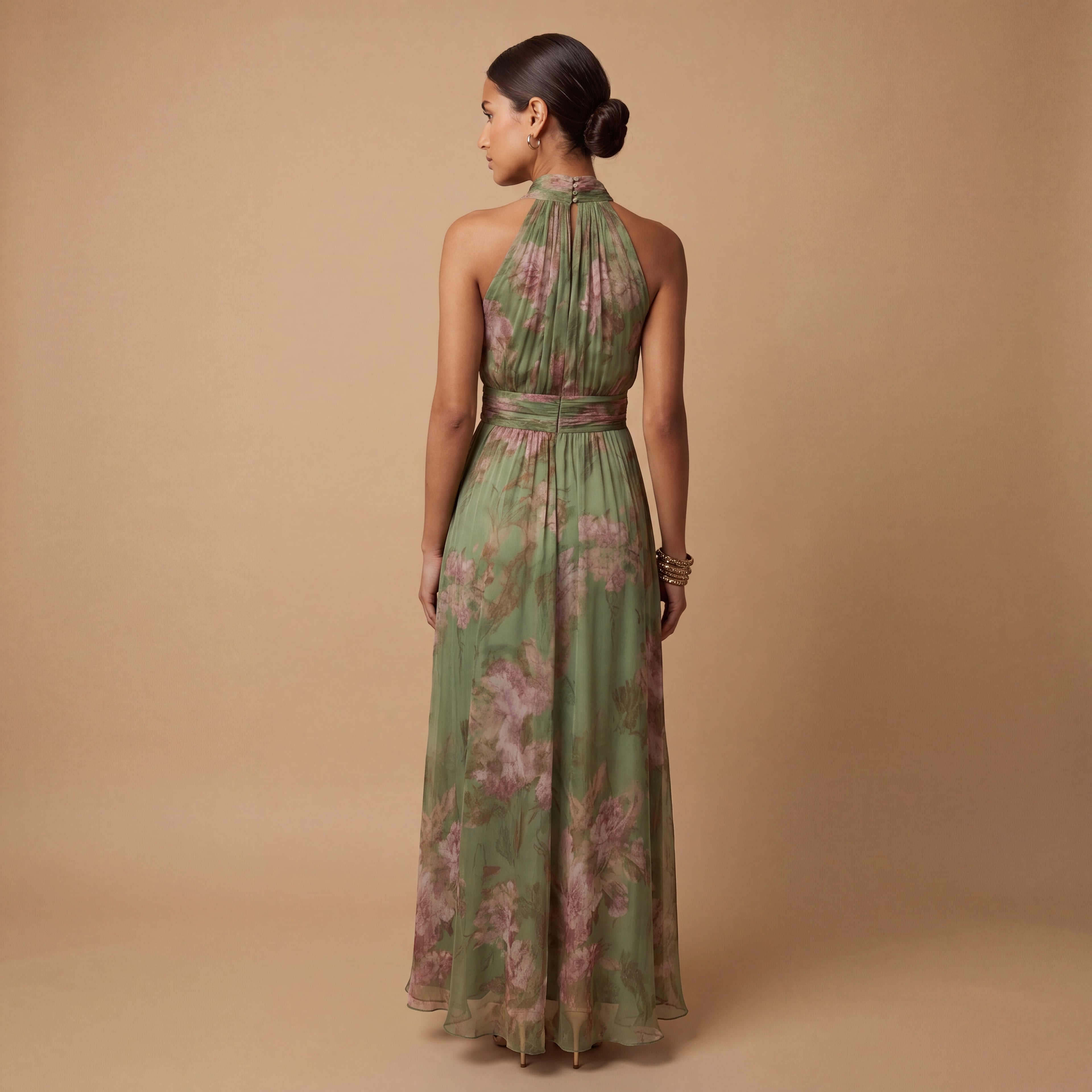 Livia | Vestido Maxi Halter Floral