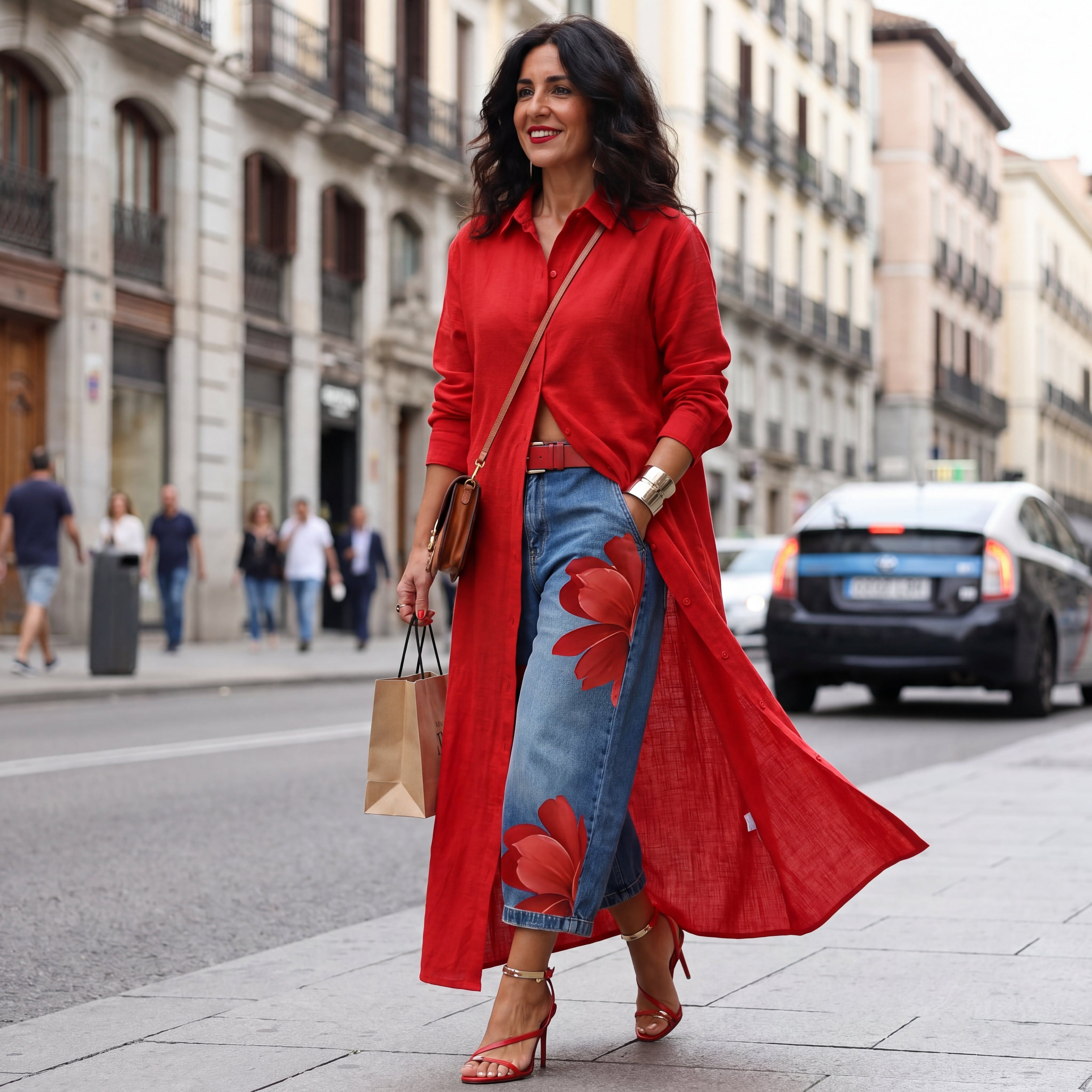 Céliane | Conjunto Vestido y Pantalón de Jean Ancho