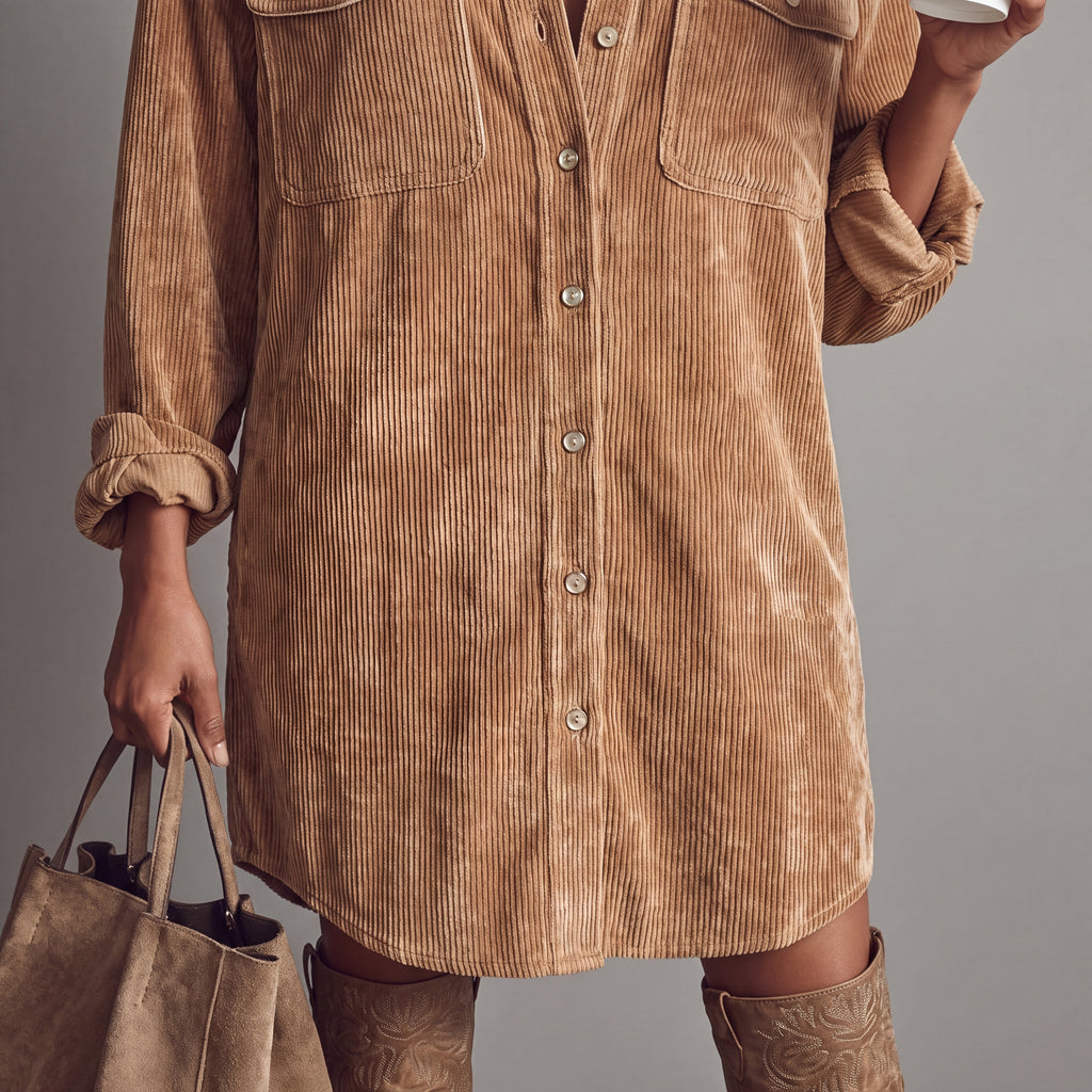 Vestido Midi de Pana Holgado