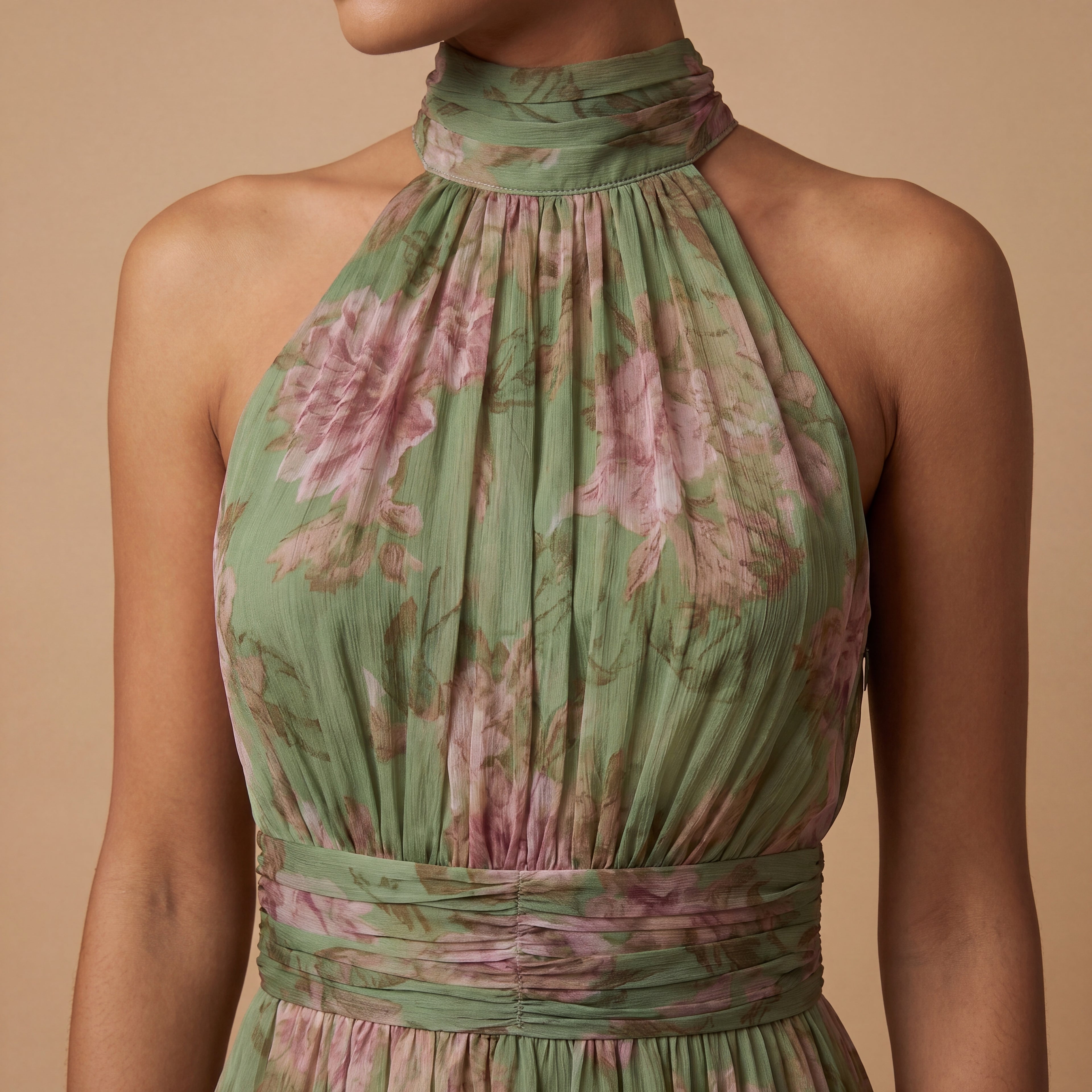Livia | Vestido Maxi Halter Floral
