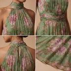 Livia | Vestido Maxi Halter Floral