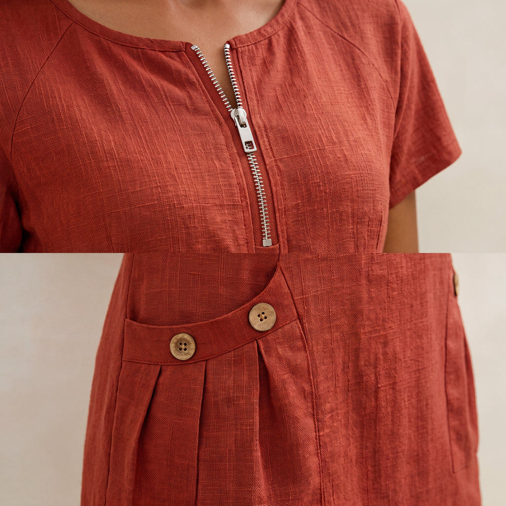 Maria | Vestido Algodón con Cremallera