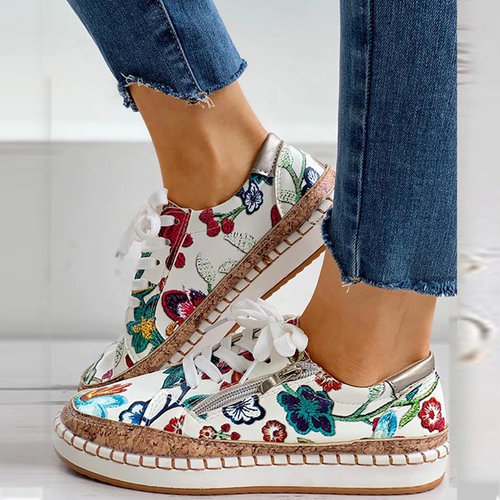 Zapatillas con Diseño Vintage Floral