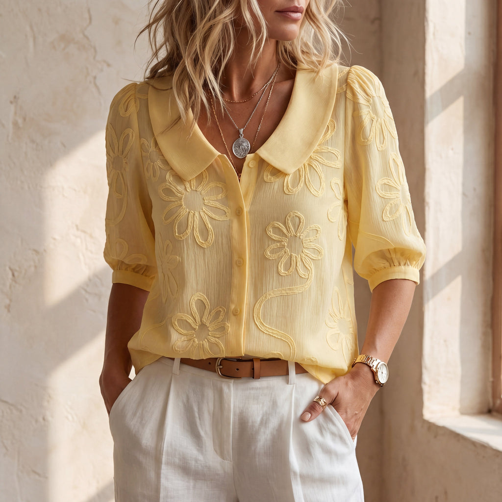 Blusa Bordada Floral