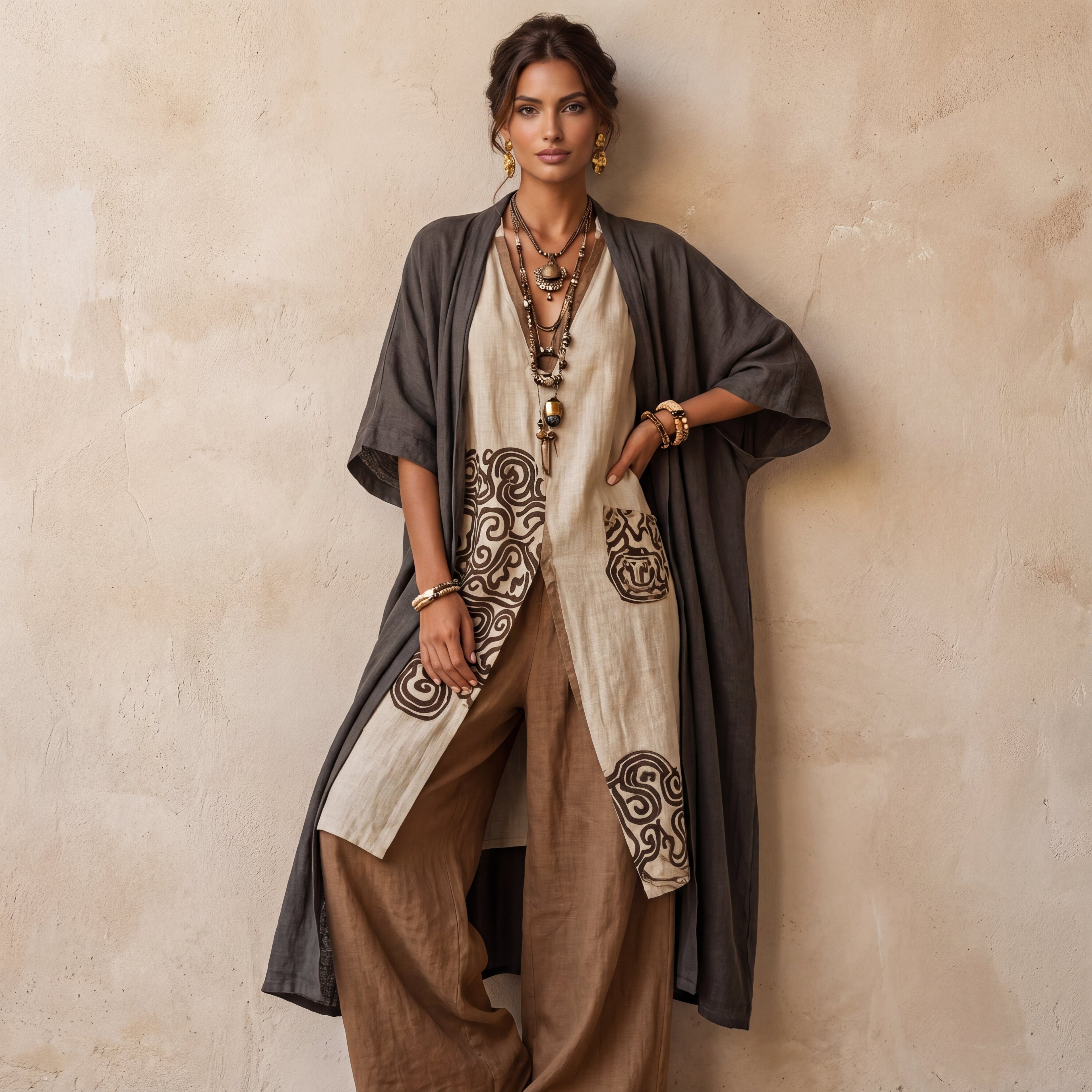 Conjunto Tres Piezas Estilo Bohemio Tribal