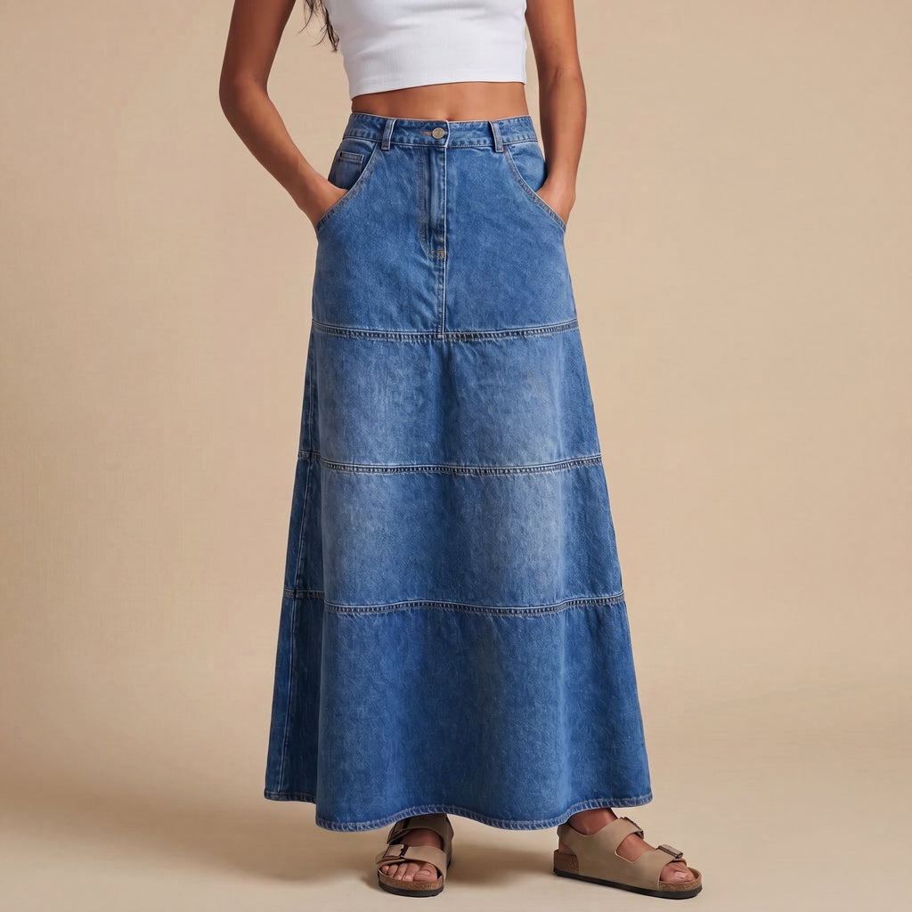 Mary | Falda Denim Longitud Media