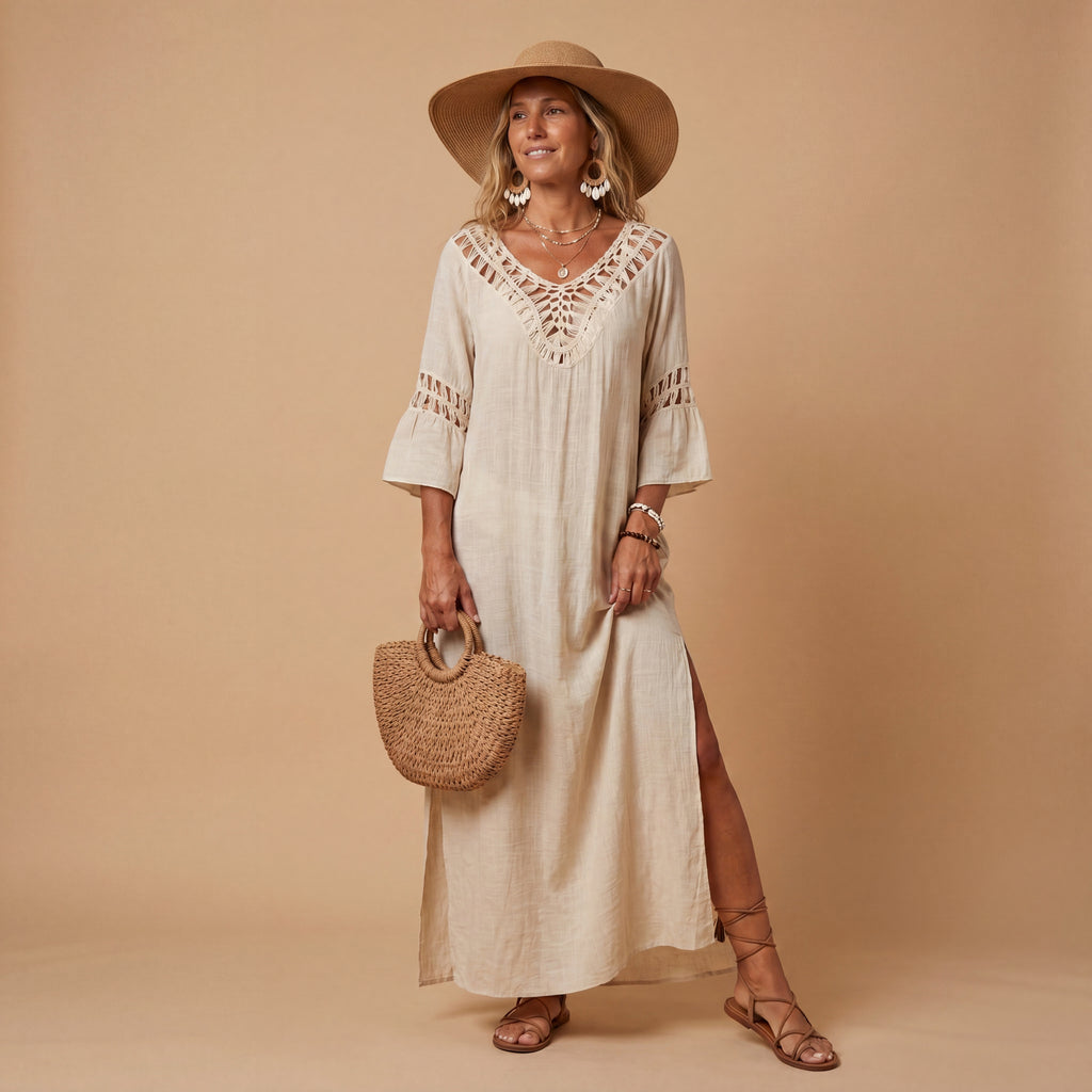 Vestido Playa Crochet Bohemio