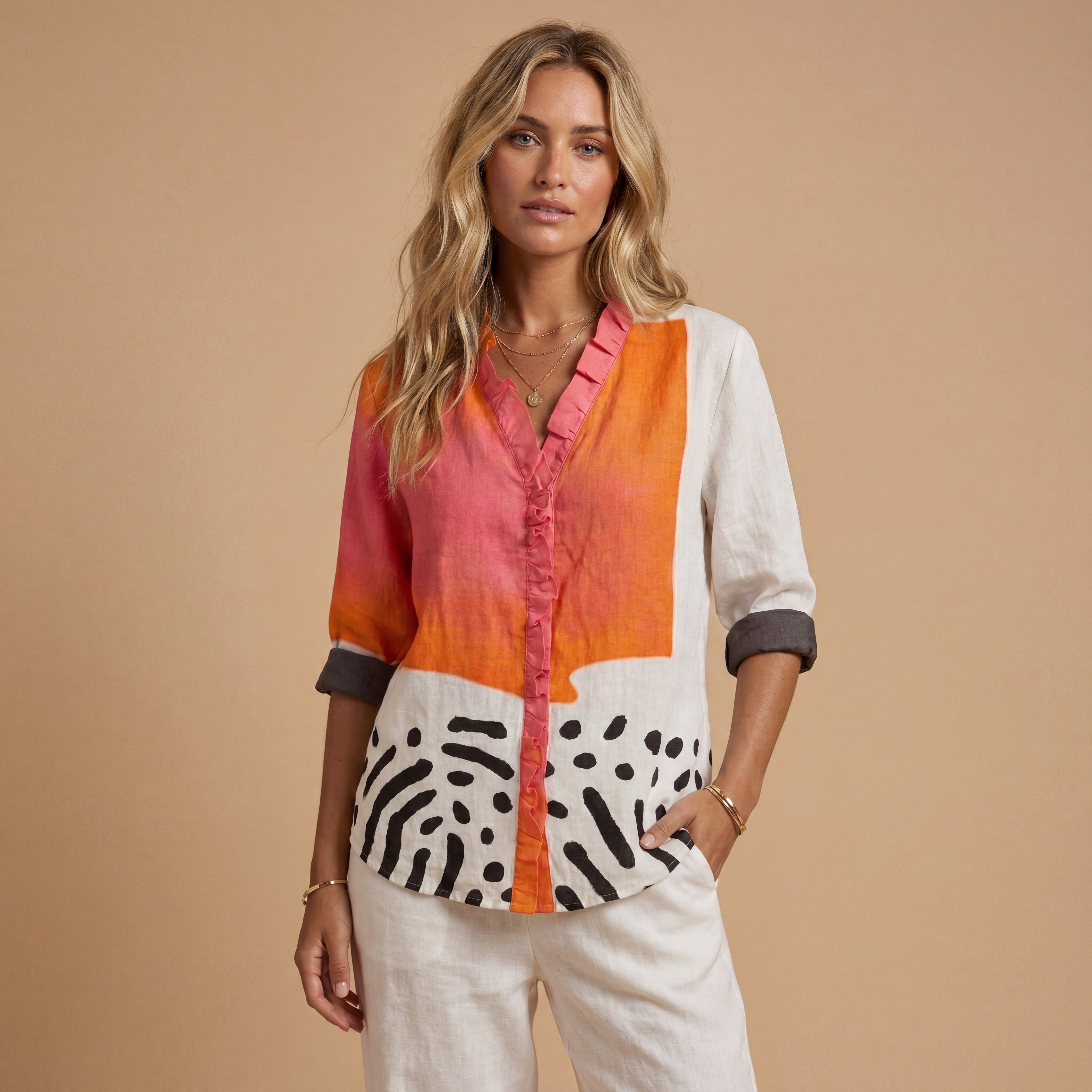 Melinda | Blusa de Lino Elegante